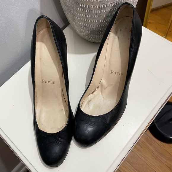 Christian Louboutin Wedge Black Shoes - Picture 9 of 14